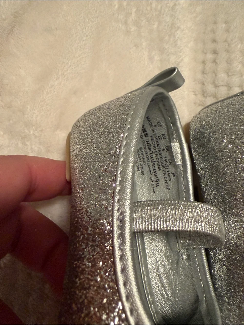 Disney Silver Glitter Mary Jane Dress Shoes